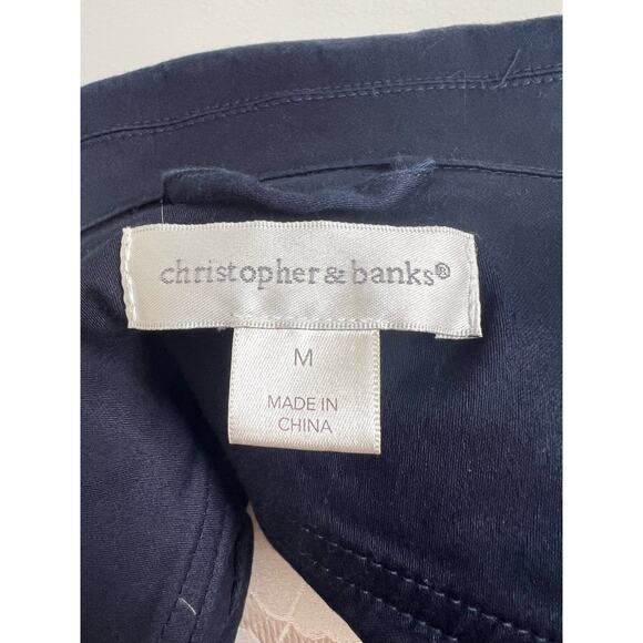 Christopher & Banks Women's Open Front Navy Blazer Medium - Picture 5 of 7